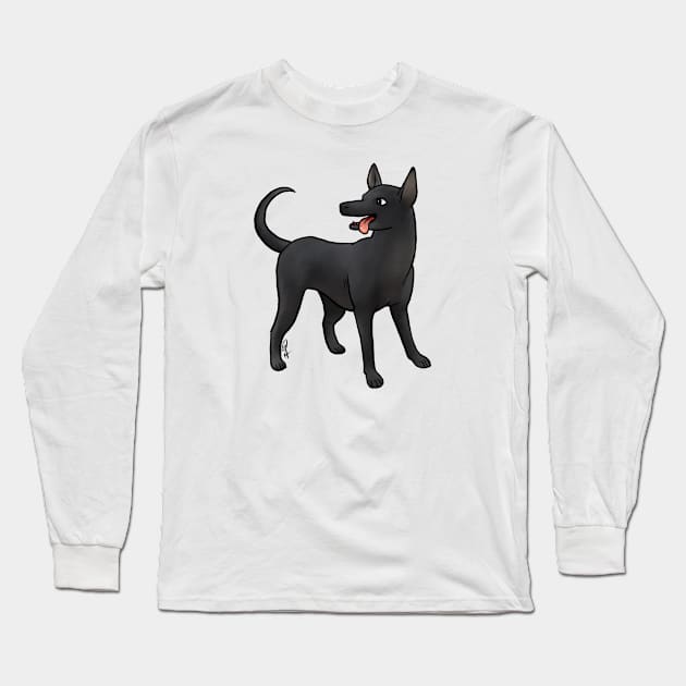 Dog - Xoloitzcuintli - Bald Black Long Sleeve T-Shirt by Jen's Dogs Custom Gifts and Designs